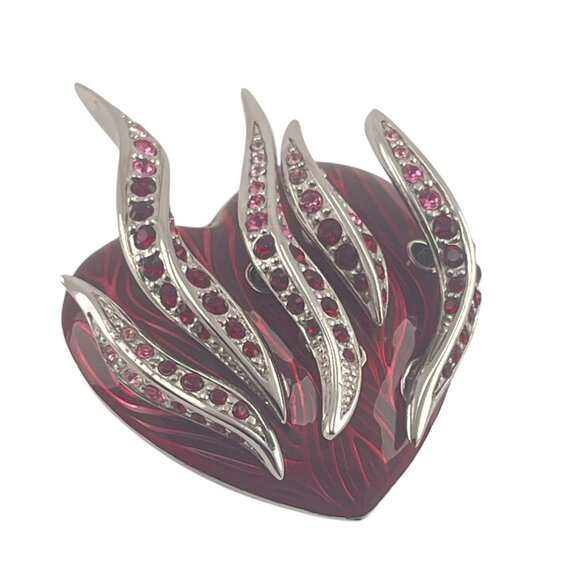 Simon Harrison Rare Trembler Fluttering Heart 1 1/4'' Brooch Designer Collectibl - Picture 8 of 10